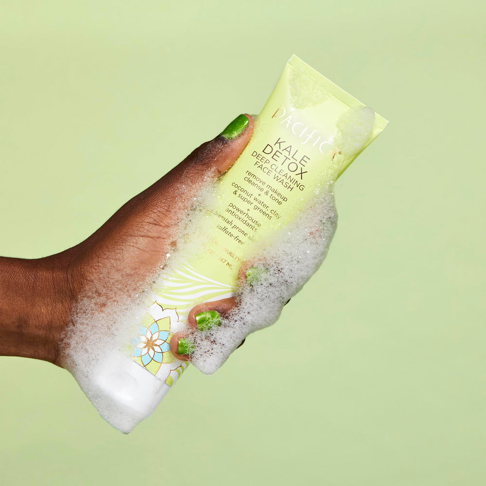 Pacifica Kale Smoothie Refining Lotion bottle highlights lightweight hydration and pore minimization.