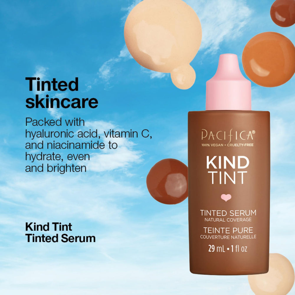 Application of Pacifica Kind Tint Serum building coverage without heaviness