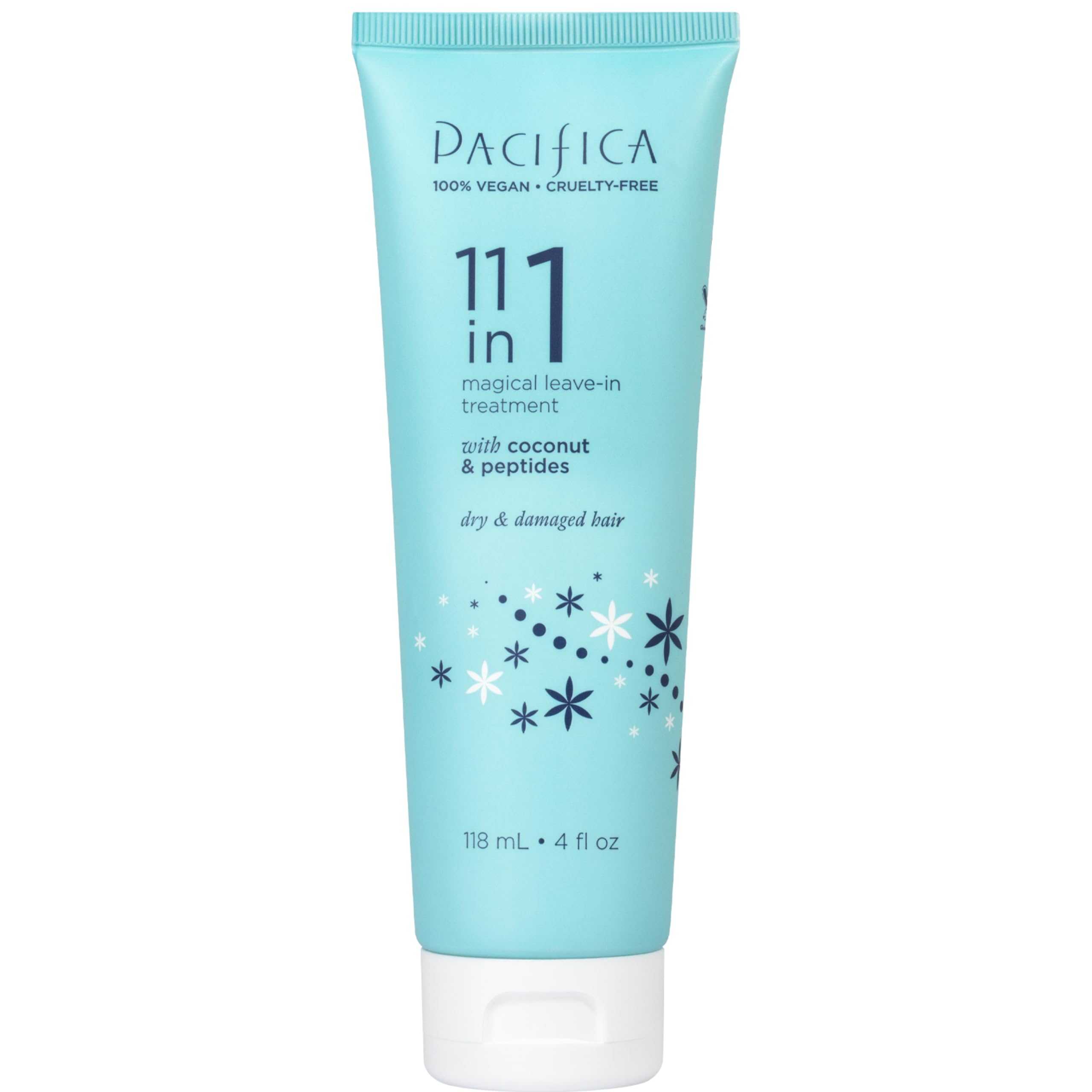 Pacifica Leave-In Conditioner 11-in-1 bottle delivers lightweight hydration for all hair types.