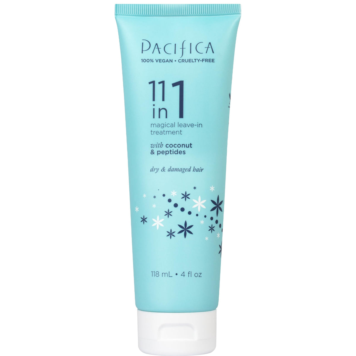 Pacifica Leave-In Conditioner 11-in-1 bottle delivers lightweight hydration for all hair types.