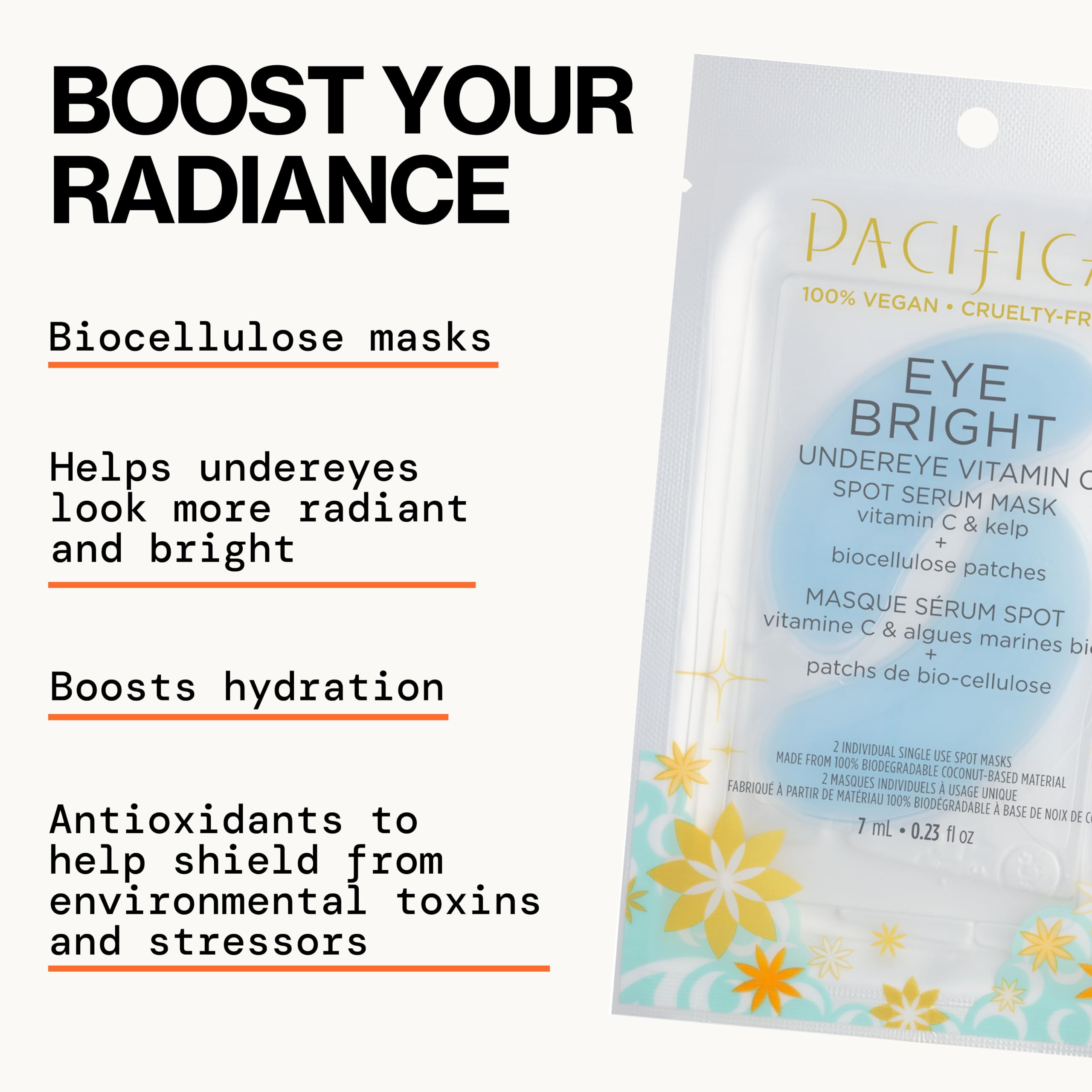Pacifica Packaging flatlay with patches ready for easy at-home treatment.
