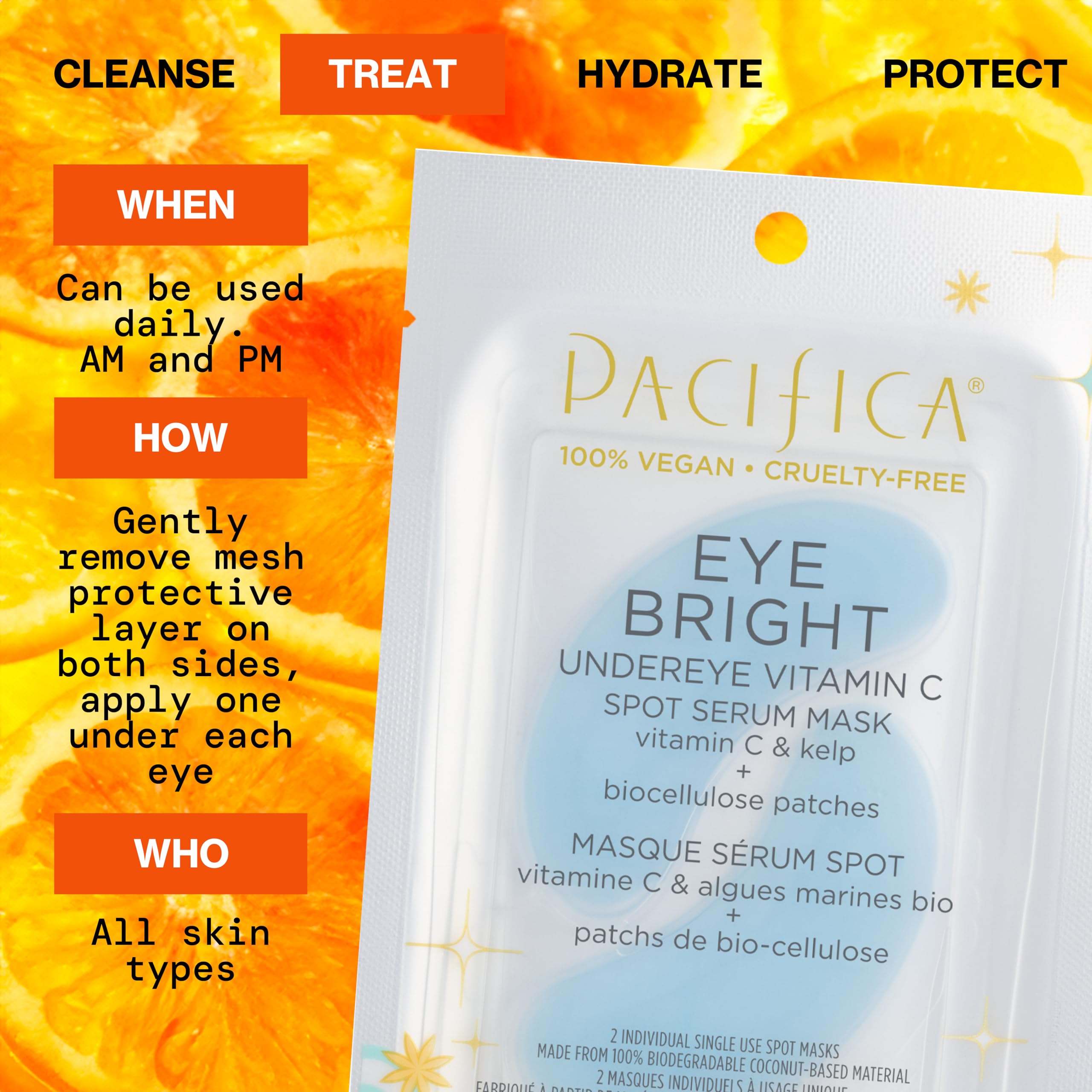 Pacifica Patches Inside Pack close-up showing convenient single-use masks.