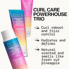 Pacifica Pineapple Curls Conditioner bottle delivers deep hydration for detangled, softer curls.