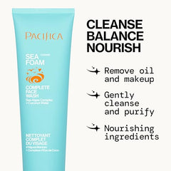 Pacifica Sea Foam foam texture close-up highlights creamy daily-use cleansing.