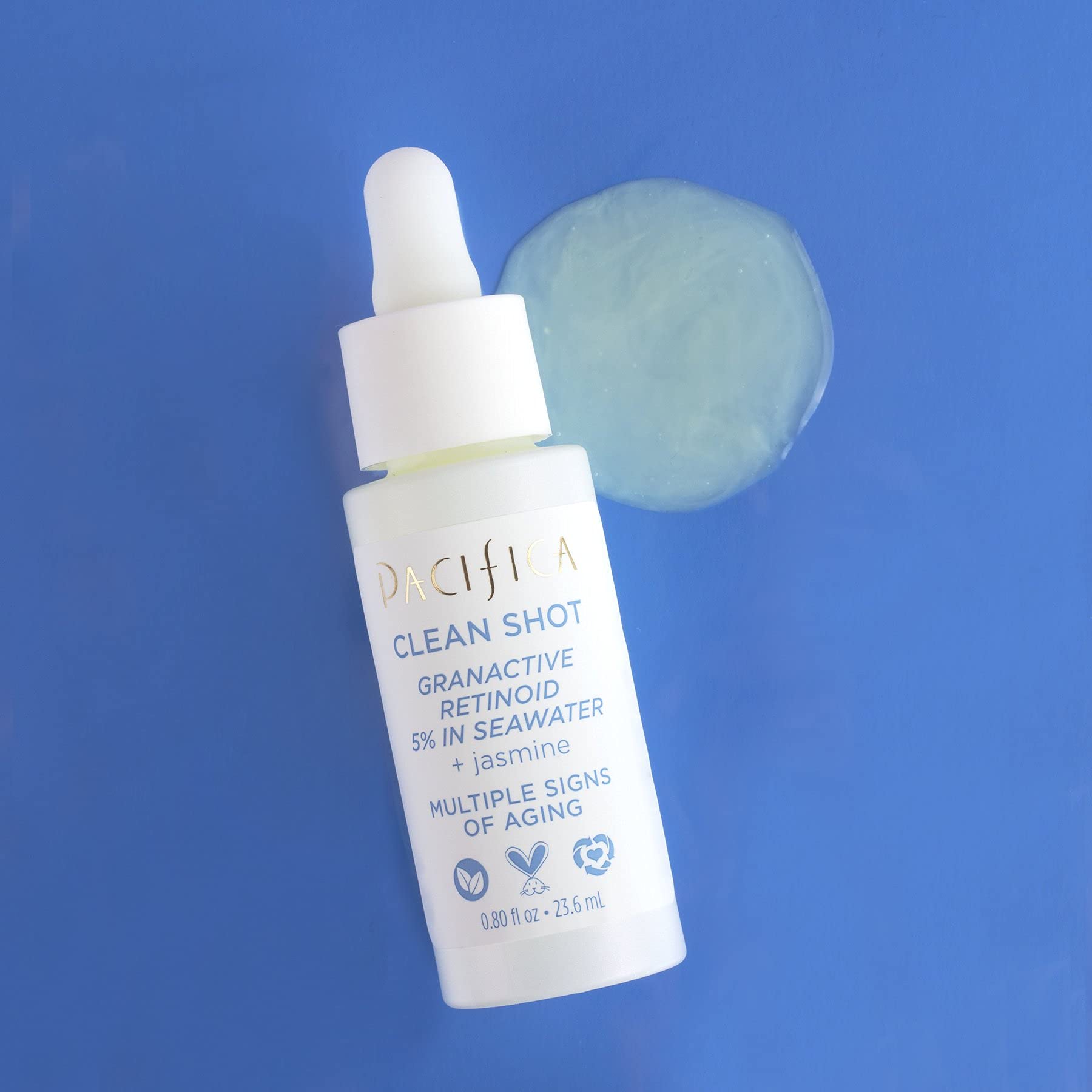 Pacifica serum bottle with pump applicator for easy AM PM skincare.