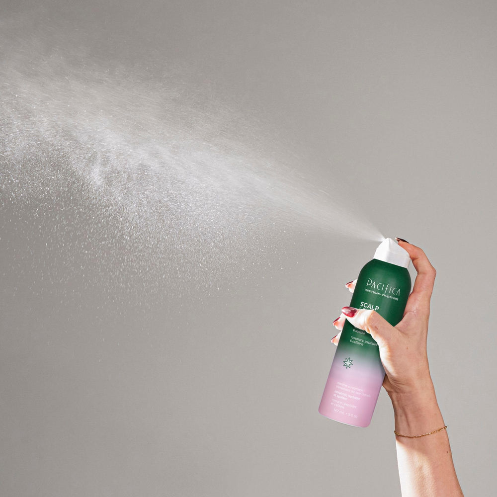 Pacifica Serum Spray wet-hair-use demonstrates easy, quick refresh without washing.