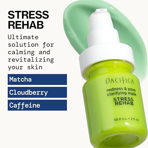 Pacifica Stress Rehab mask applying on skin for calm and balanced look.