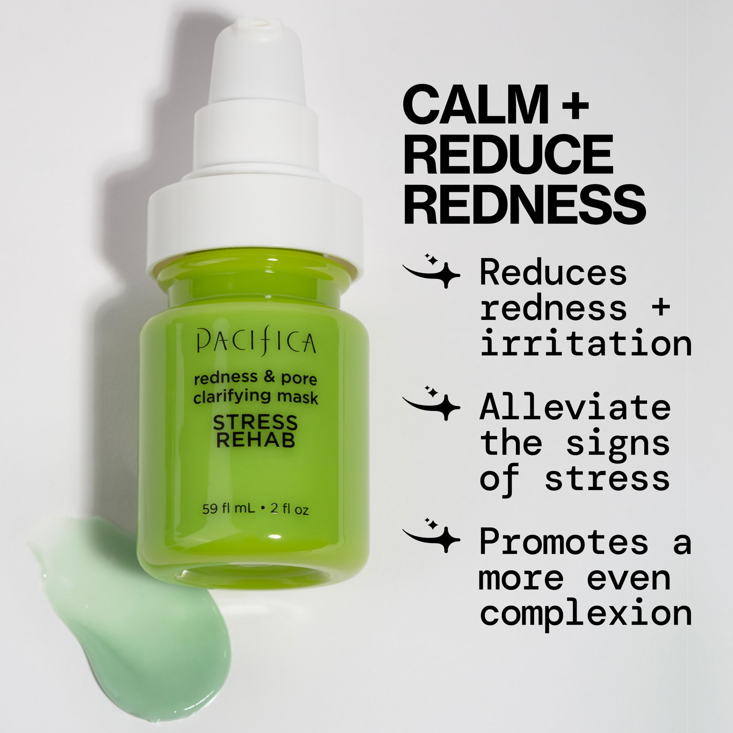 Pacifica Stress Rehab mask redness-relief emphasis for irritated skin.