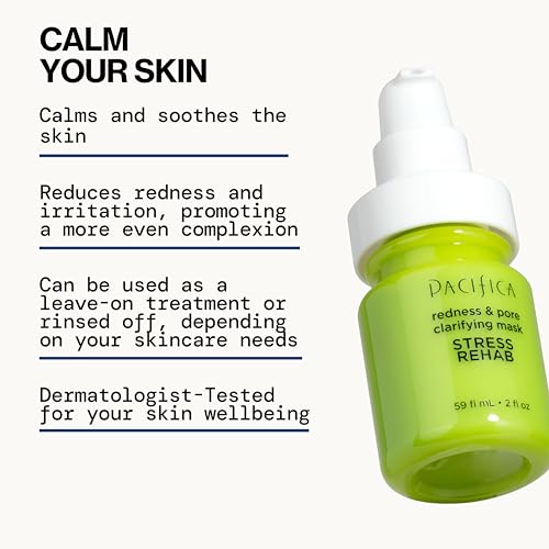 Pacifica Stress Rehab mask texture spread on skin shows creamy consistency.