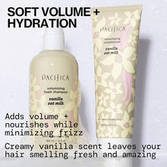 Pacifica Vanilla Oat Milk conditioner applied for detangling and smooth hair