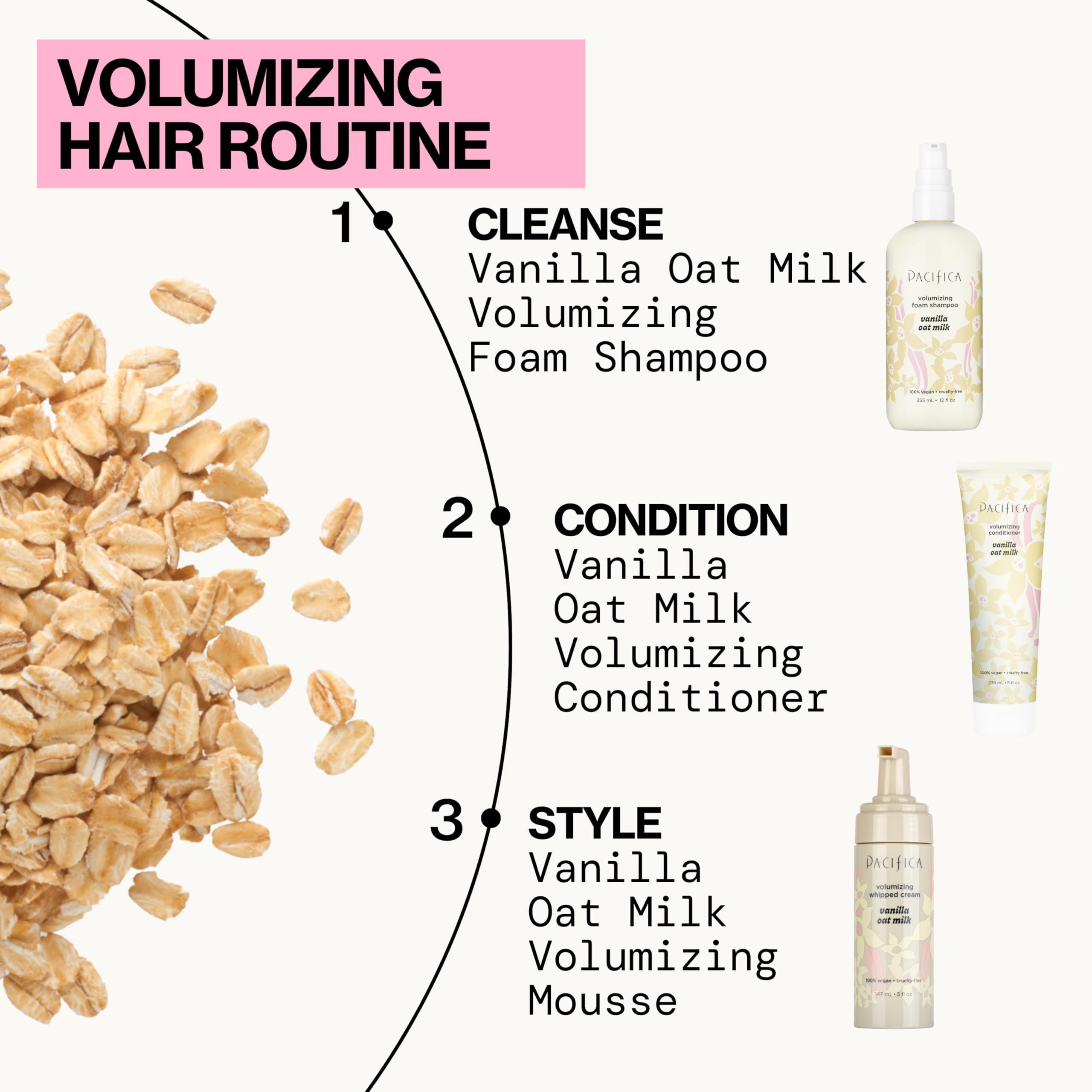 Pacifica Vanilla Oat Milk scent lingering in hair post-wash