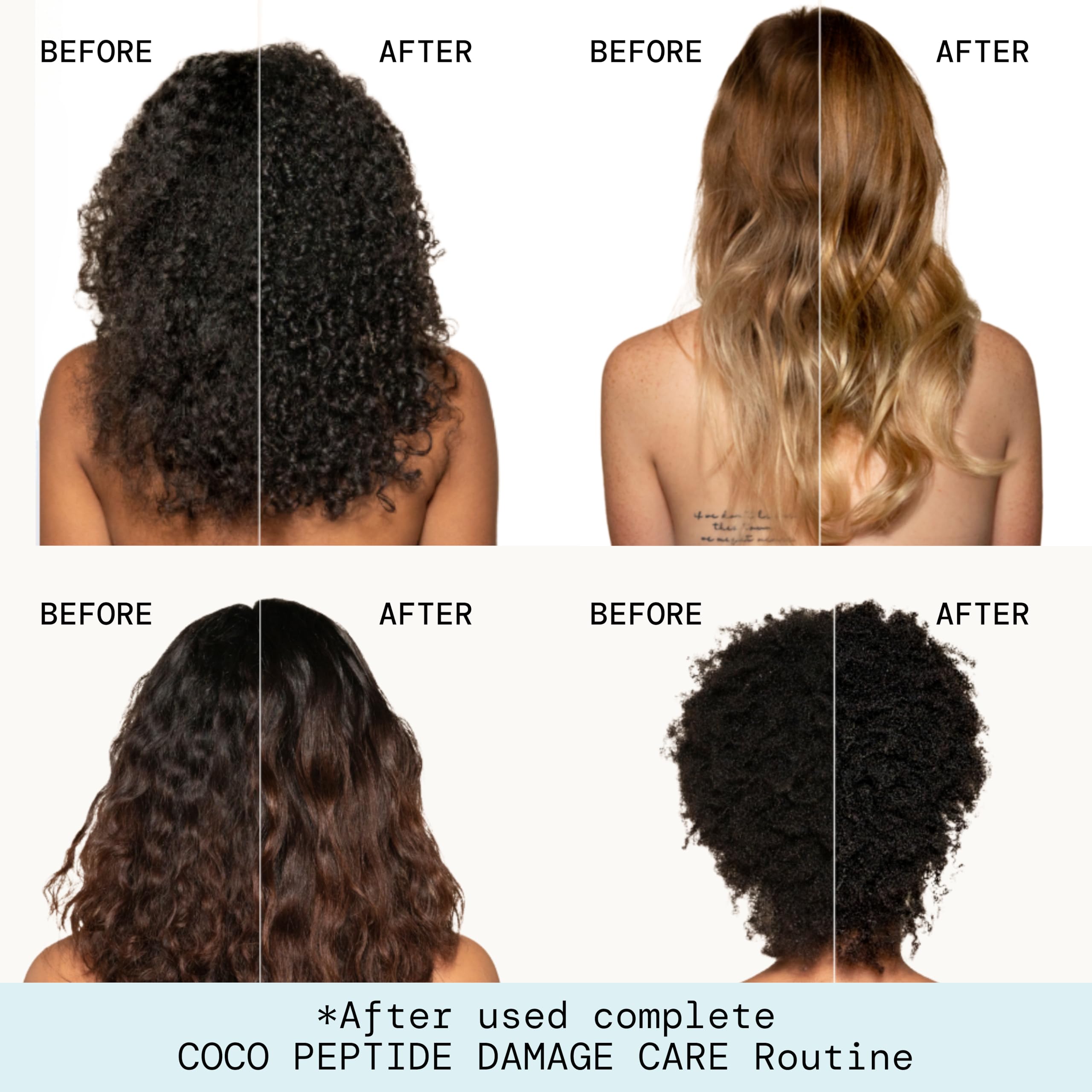 Vegan biotin ingredient list supports thicker-feeling, resilient hair with Coco Bond.