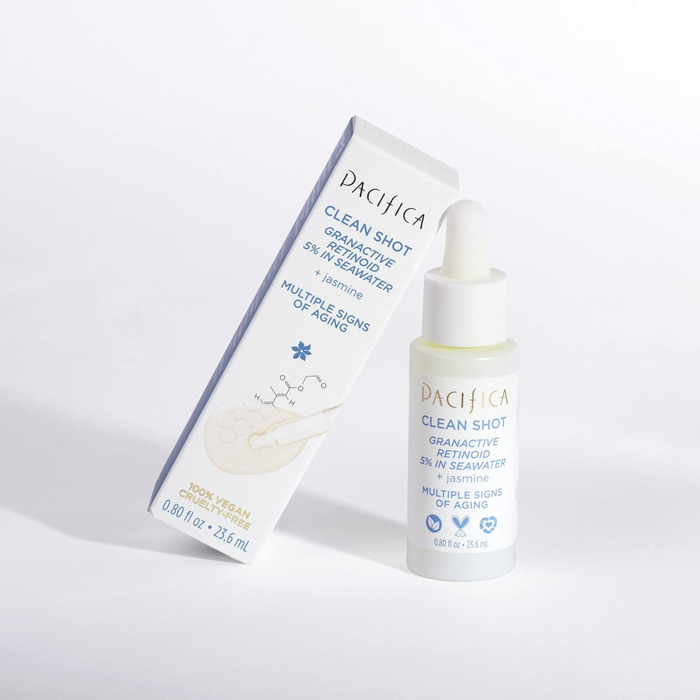 Pacifica vegan cruelty-free retinoid serum suitable for all skin types.