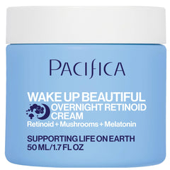 Pacifica Wake Up Beautiful night cream tube closeup showing the smooth texture