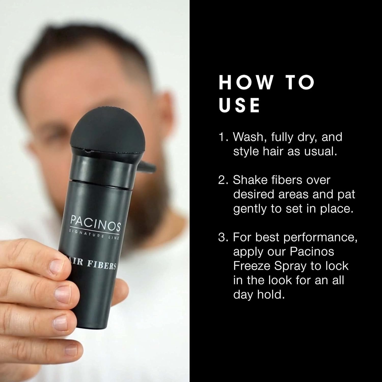 Dual applicator spreads fibers evenly to target thin areas.