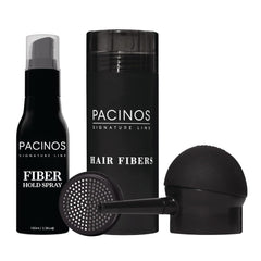 Pacinos Hair Fiber Kit coverage shows instant concealment for thinning areas