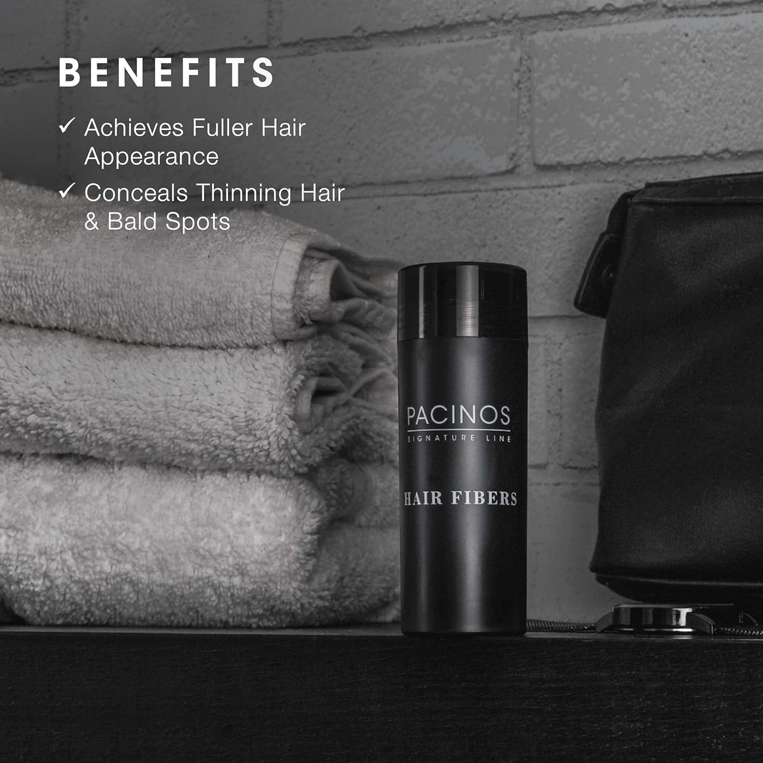Pacinos Hair Fiber Kit hair prep with wash, dry, and style before use