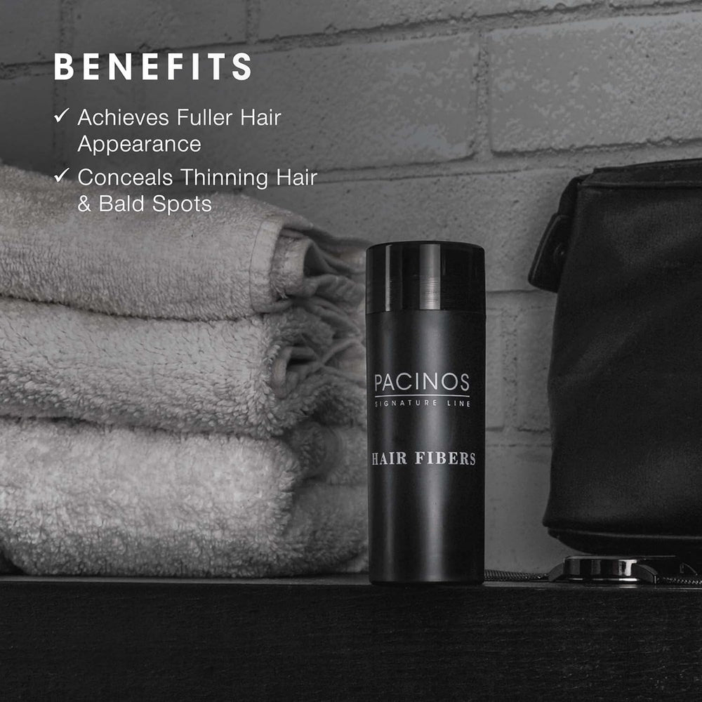 Pacinos Hair Fiber Kit hair prep with wash, dry, and style before use
