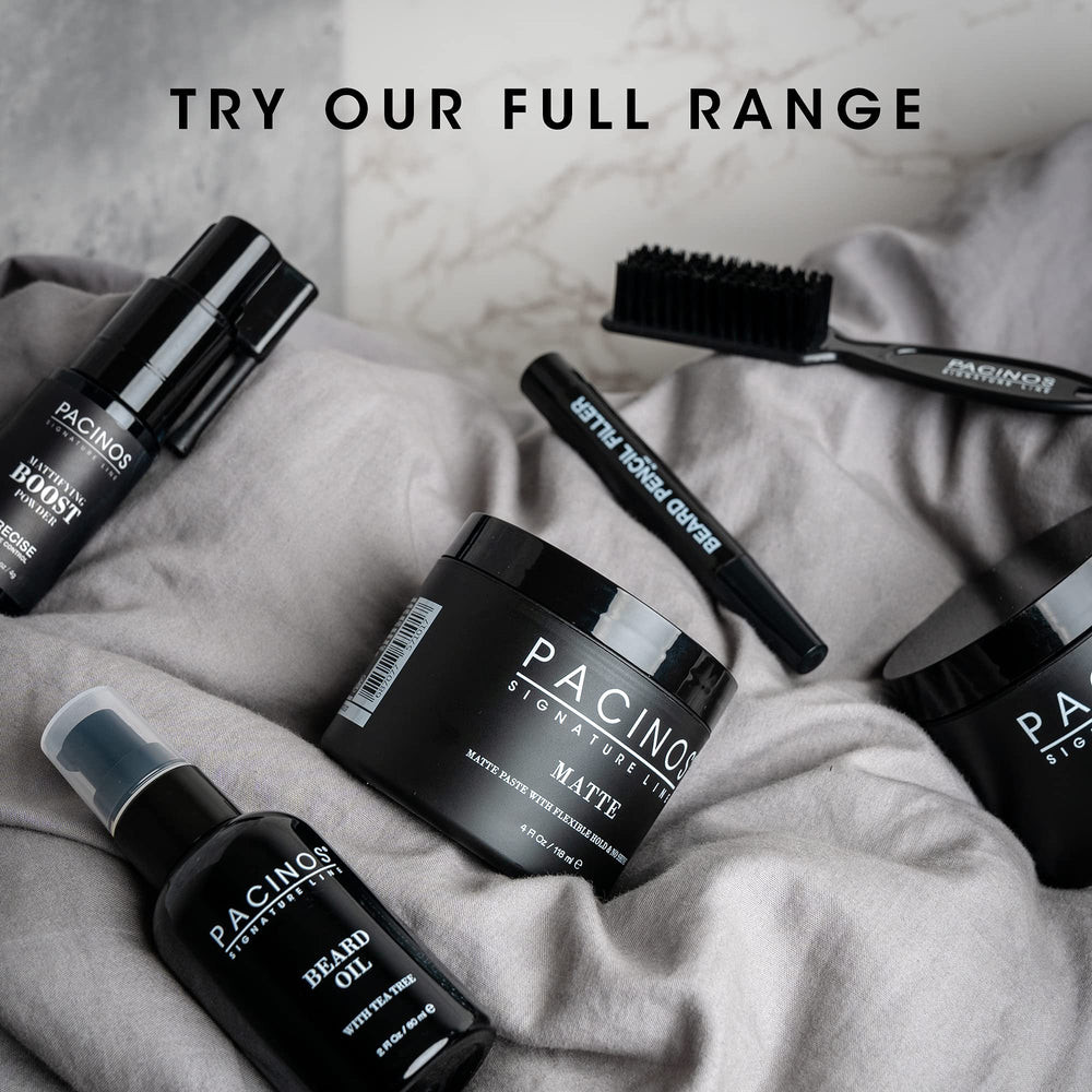 Pacinos Shave Gel clear formula supports precise shaping without dye.