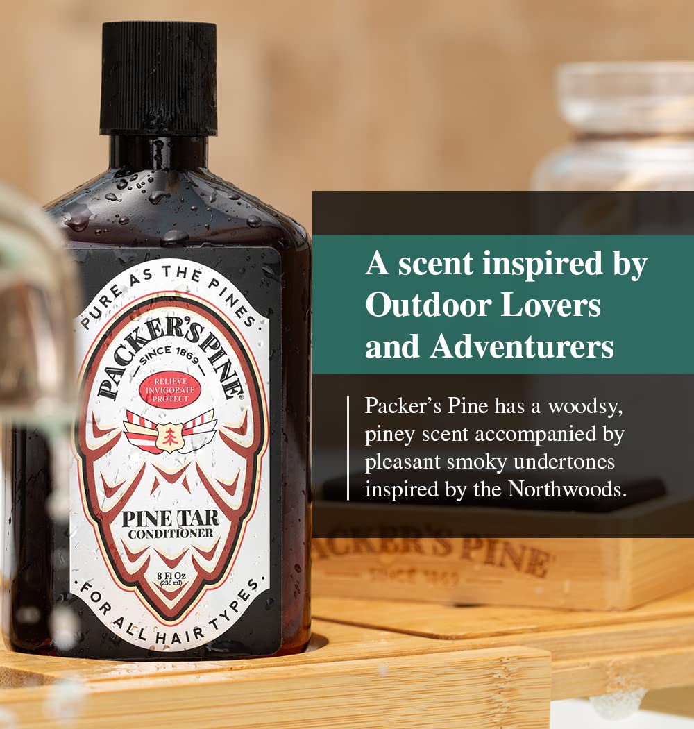 Packer's Pine Tar bundle on display reinforces a complete hair care routine.