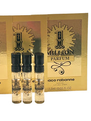 Paco Rabanne 1 Million carded vial closeup, portable testing on the go