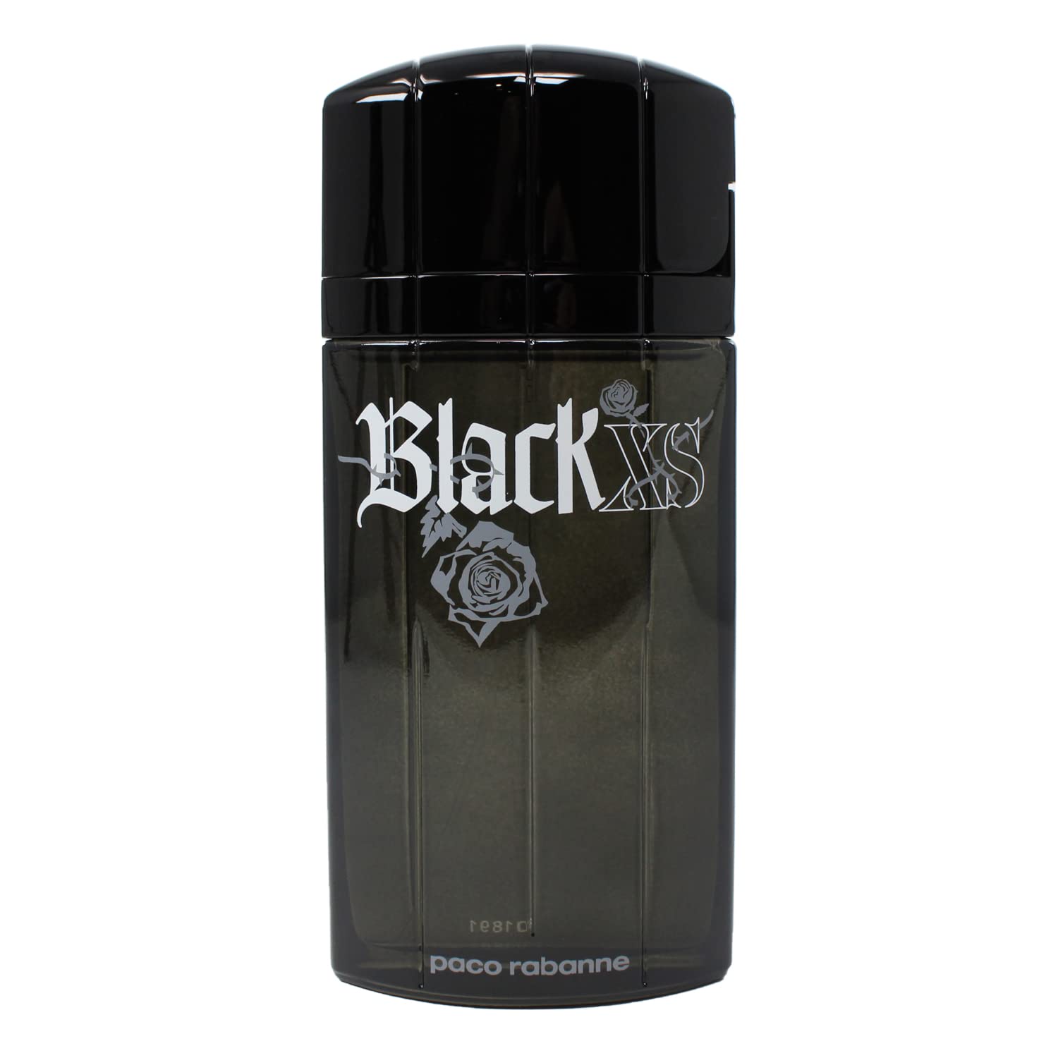 Paco Rabanne BLACK XS EDT spray bottle on display, easy-to-use fragrance for daily wear.