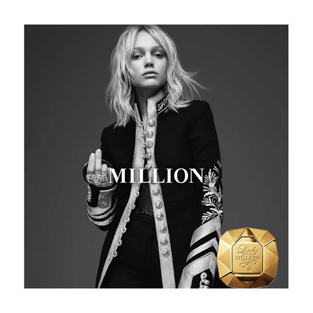 Paco Rabanne Lady Million deodorant display with logo and compact box