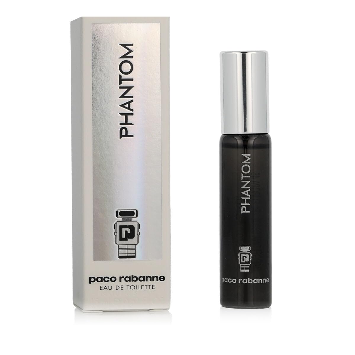 Paco Rabanne Phantom bottle pour, crisp citrus-forward scent for everyday confident style.
