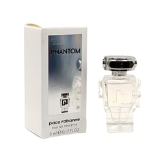 Paco Rabanne Phantom mini EDT bottle front view, ideal for travel rotation.