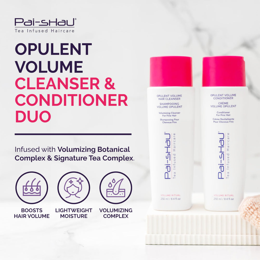 Pai-Shau Opulent Volume cleanser bottle side highlights generous 1 liter size