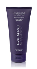 Pai-Shau Style Soufflé bottle closeup highlighting smoothing formula for all hair textures.