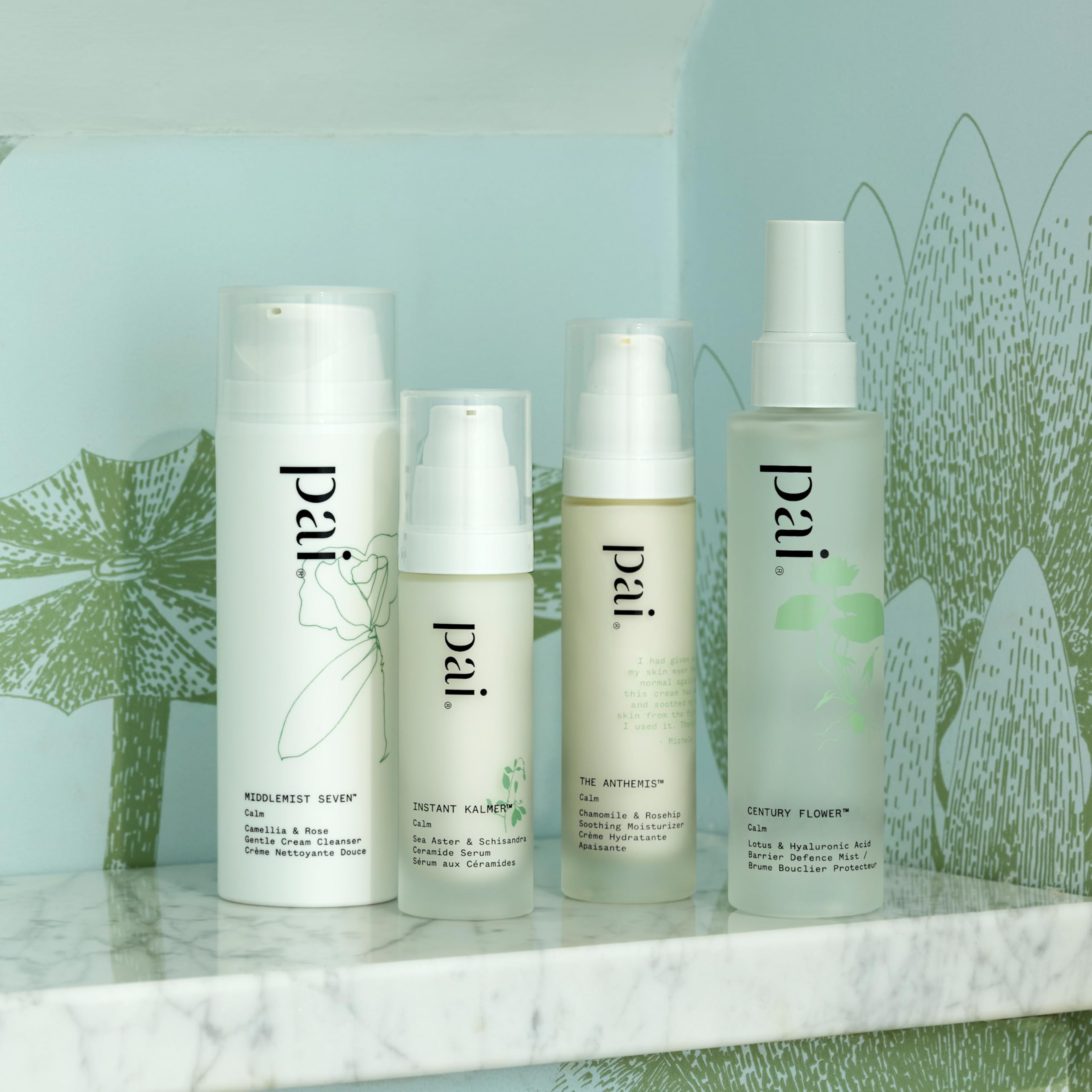 Pai Skincare Century Flower label detail showing vegan, organic formula