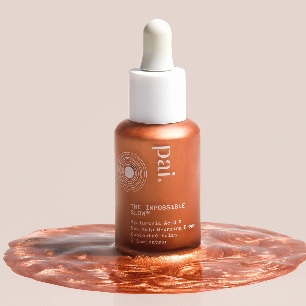 Pai Skincare glow drops hyaluronic acid close-up highlights hydration potential