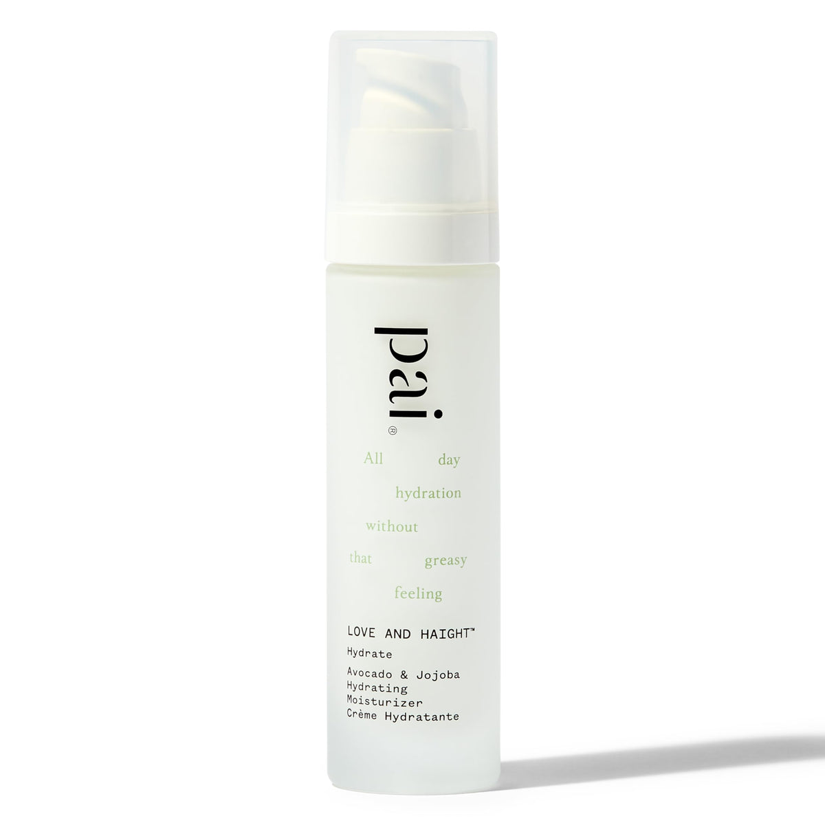 PAI SKINCARE Love Haight bottle label, a hydrating facial moisturizer.