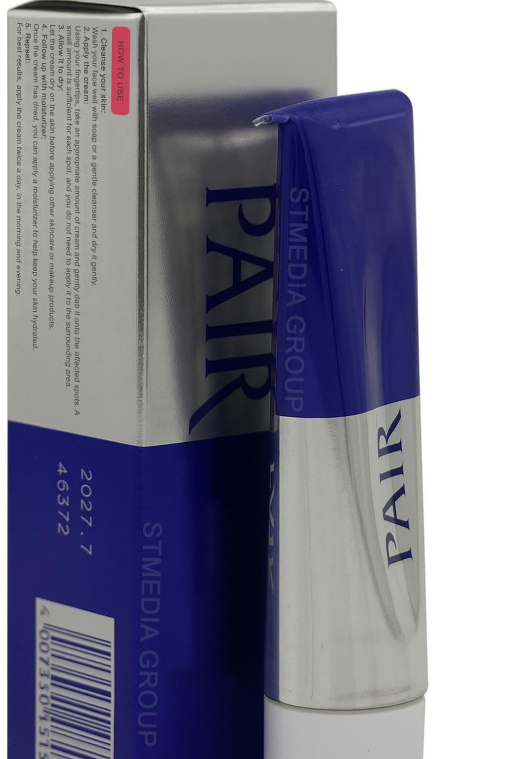 Pair Acne Cream 24g jar close-up showing target blemish relief and smooth application.