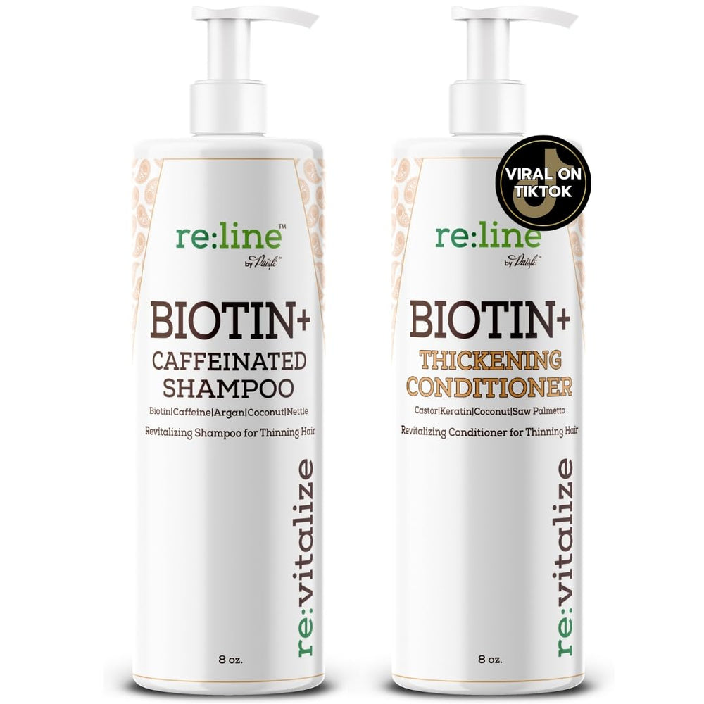 Paisle Botanics biotin DHT shampoo bottle promotes thicker hair and volume