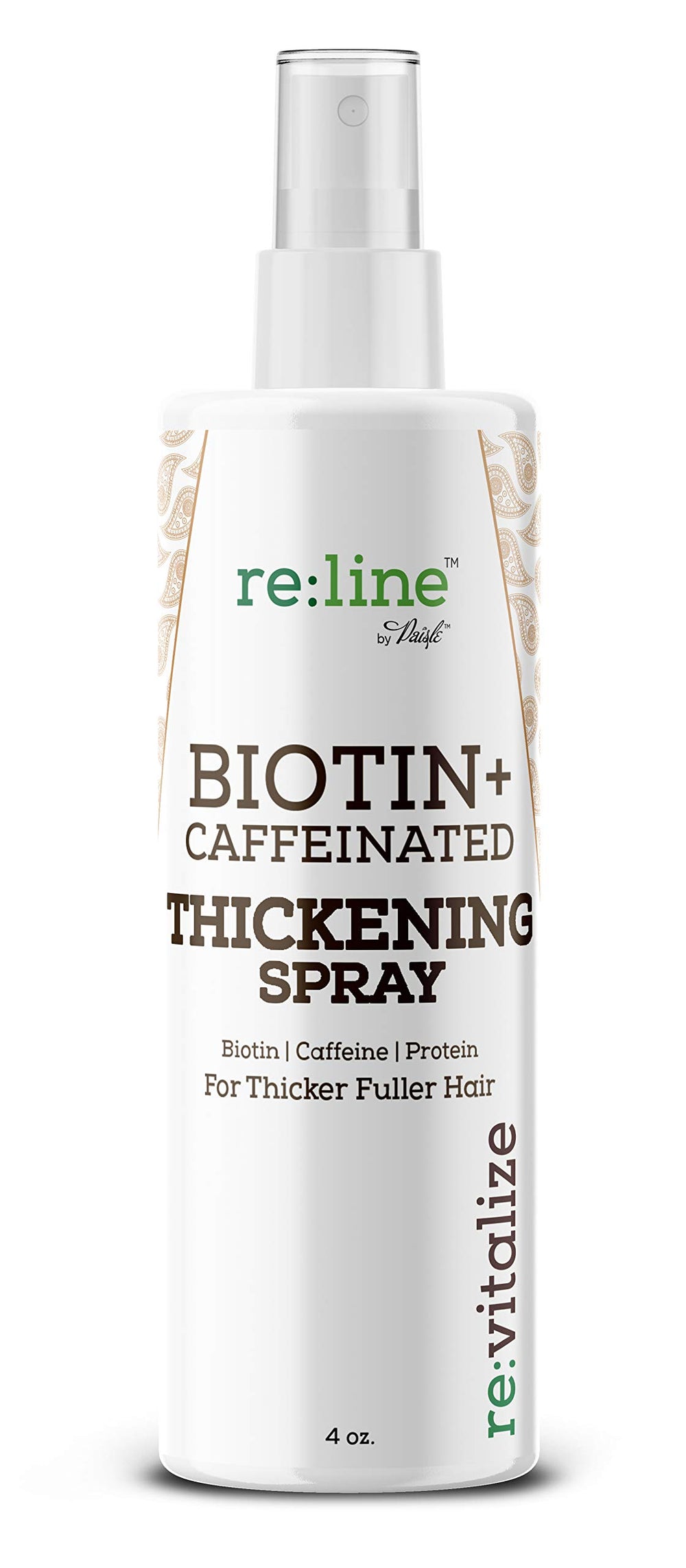 Paisle Botanics Biotin Hair Thickening Spray mist disperses evenly for natural-looking volume