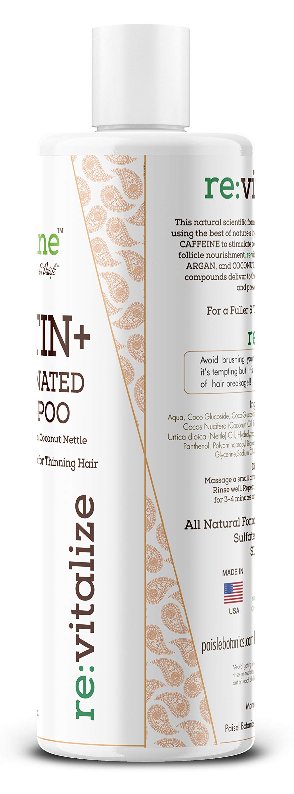 Paisle Botanics Biotin Shampoo with coconut and argan oil nourishes scalp