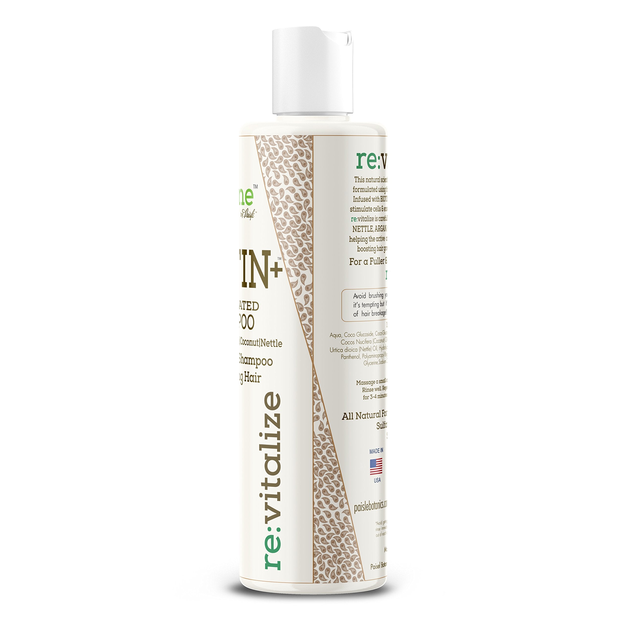 Sleek Paisle Botanics Biotin Shampoo bottle on vanity for daily nourishment