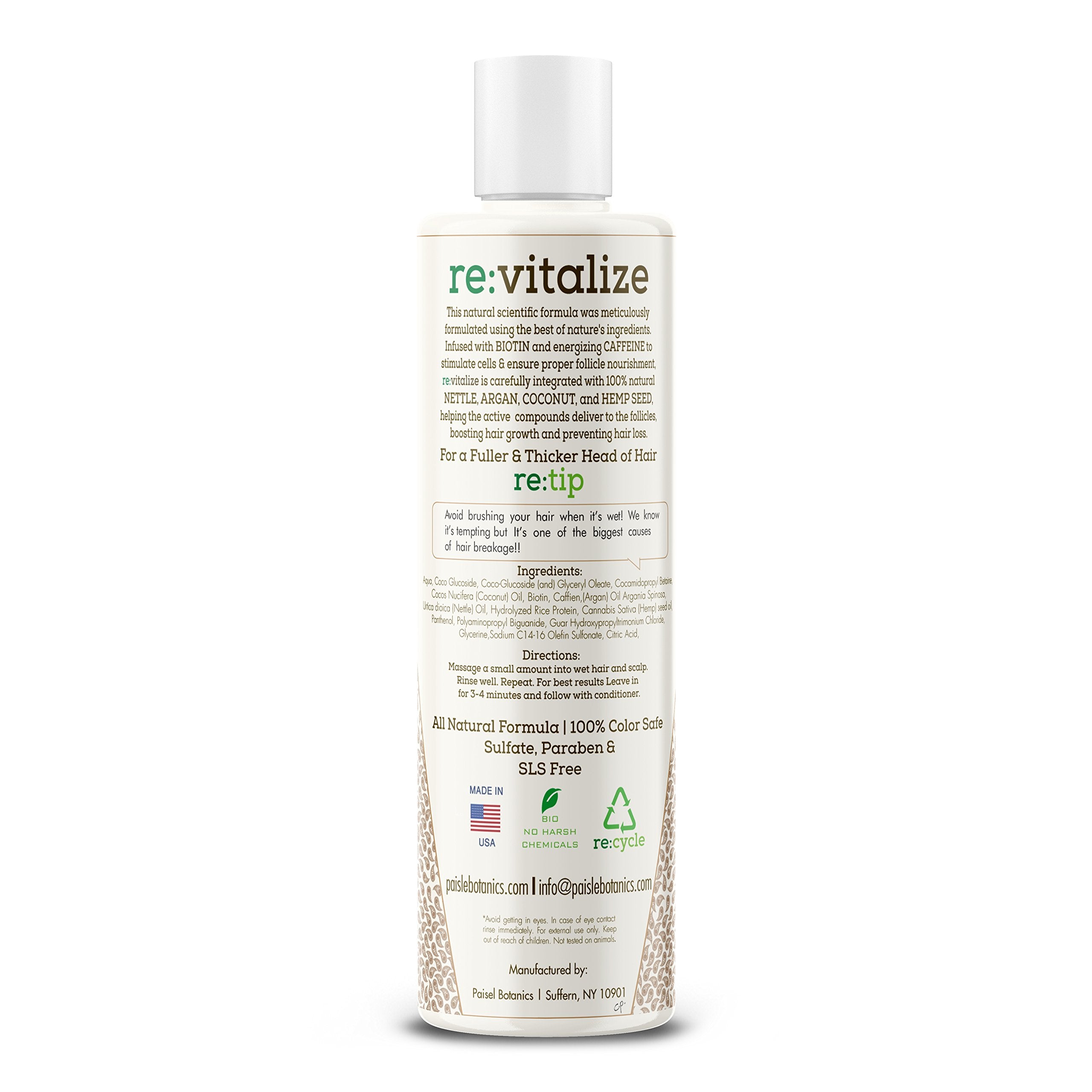 Paisle Botanics Biotin Shampoo applied to thinning hair for even distribution