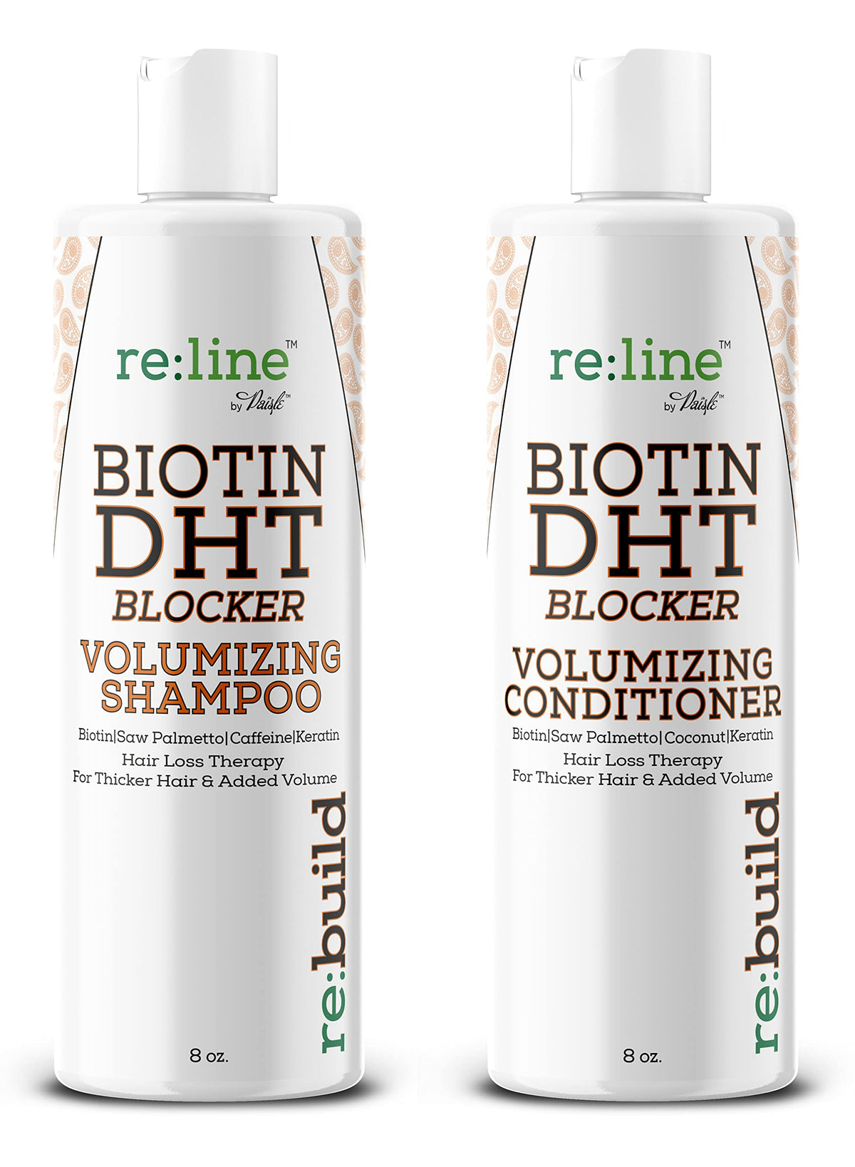 Paisle Botanics volume shampoo bottle on display, lightweight formula for fuller hair.