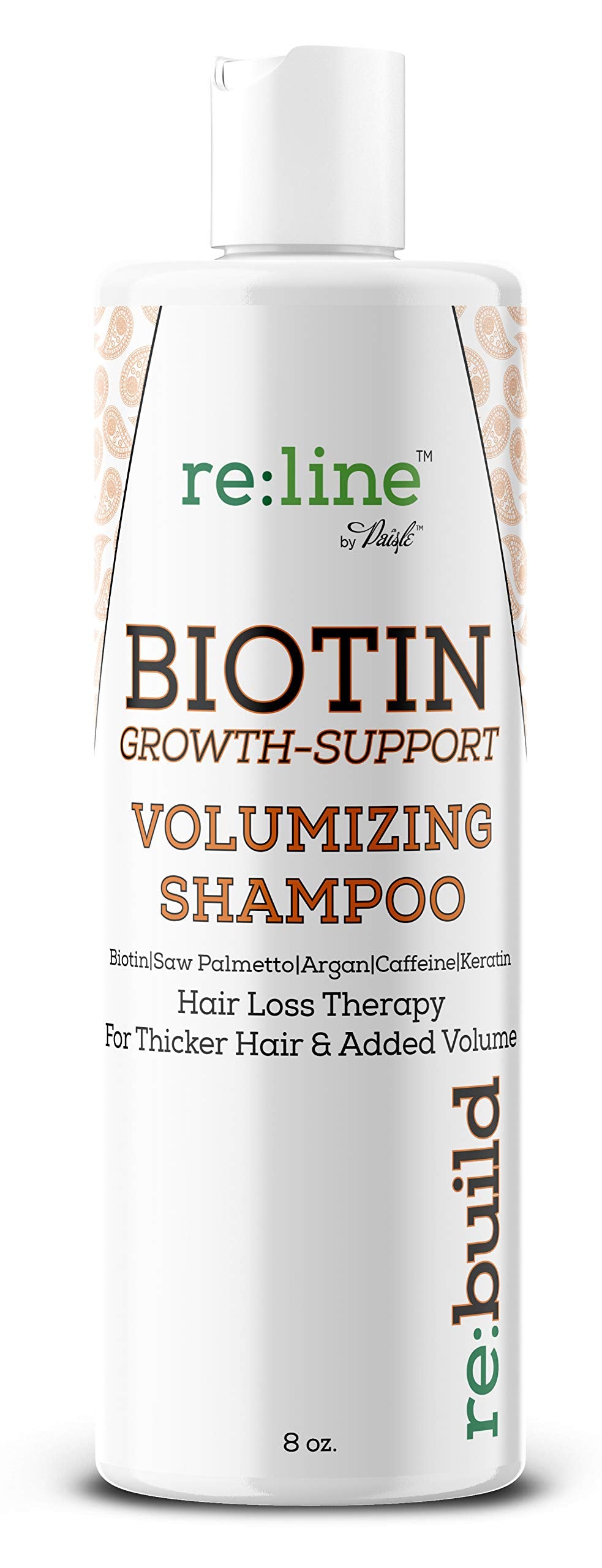 Paisle Botanics volumizing biotin shampoo bottle for fuller-looking hair.