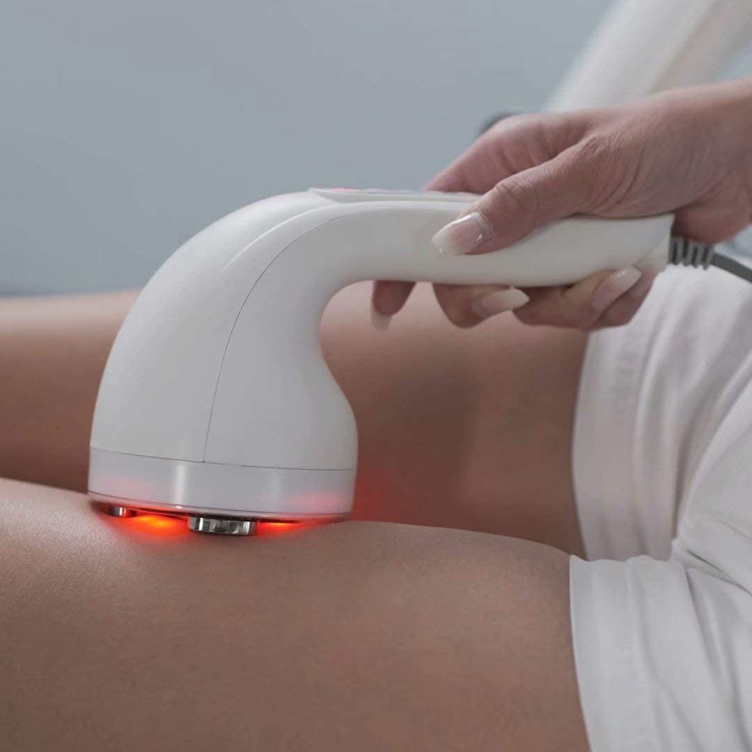 Pakerler cellulite reduction massage action simulates professional session at home.