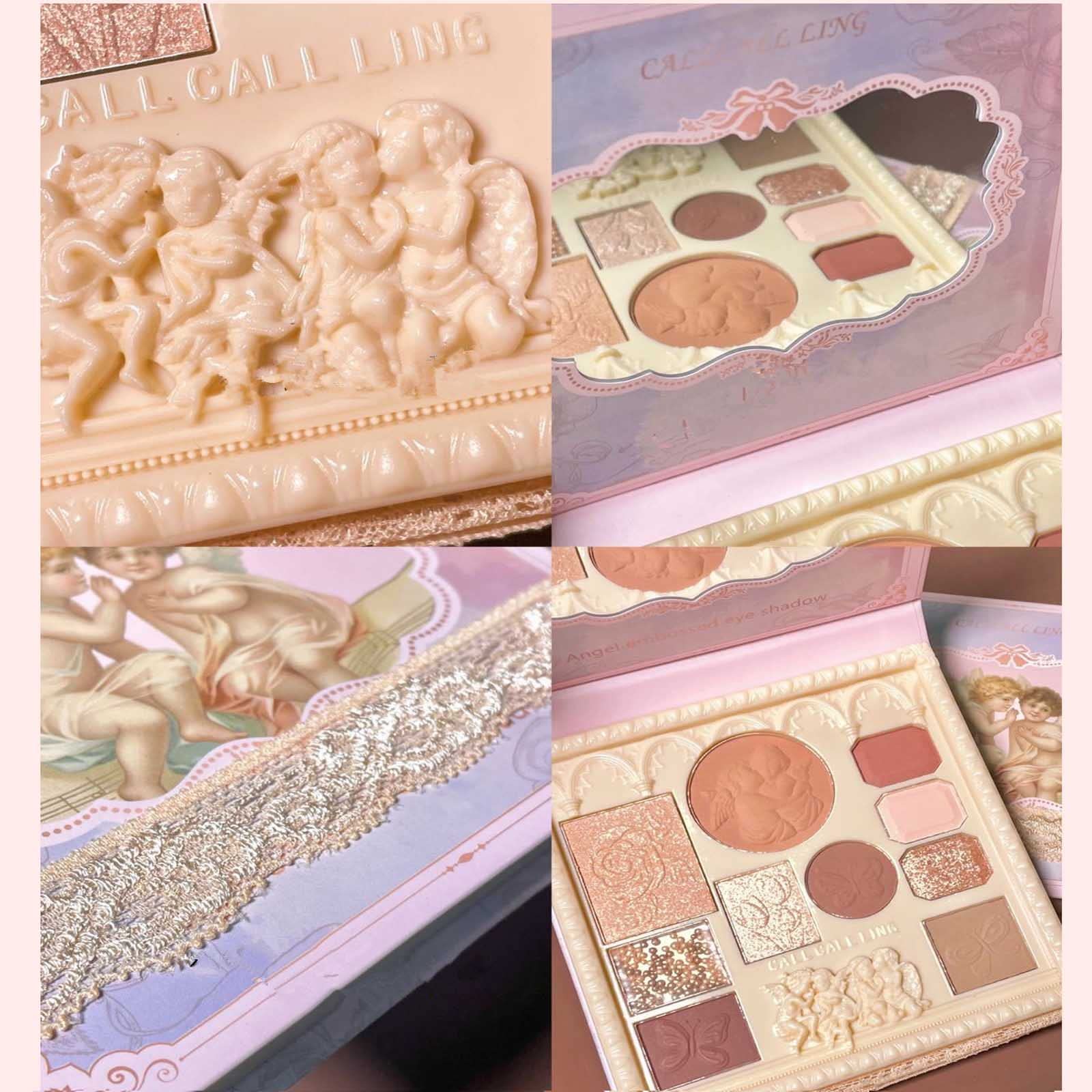 Palette Ombres Embossée Ange, application facile et démaquillage sans effort.