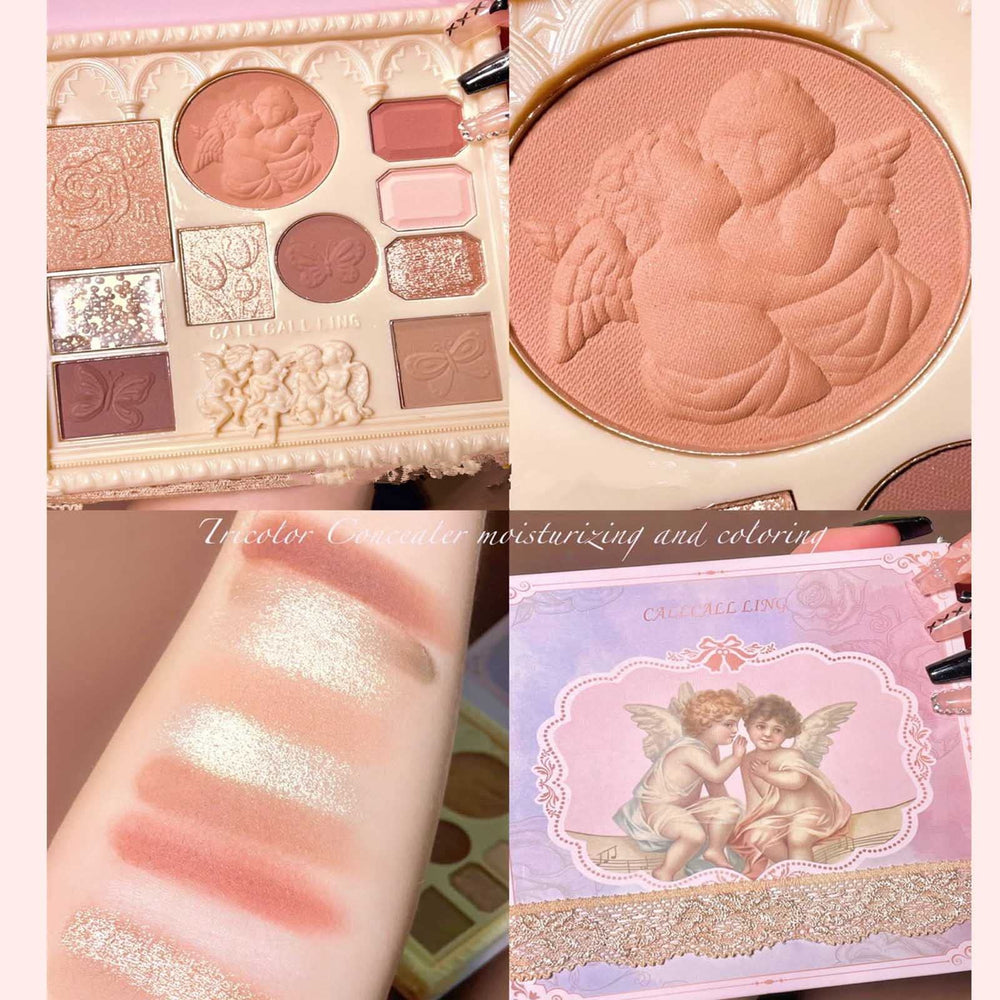 Palette Ombres Embossée Ange, finitions mat et brillant pour divers styles.