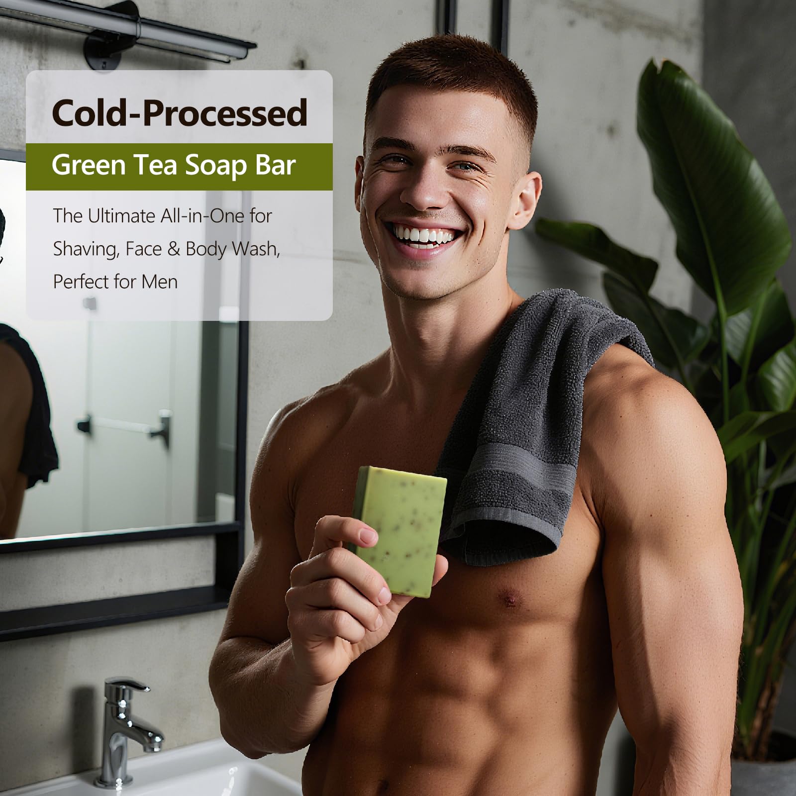 PALFICAB Green tea leaves closeup highlights antioxidant-rich formula for glowing skin
