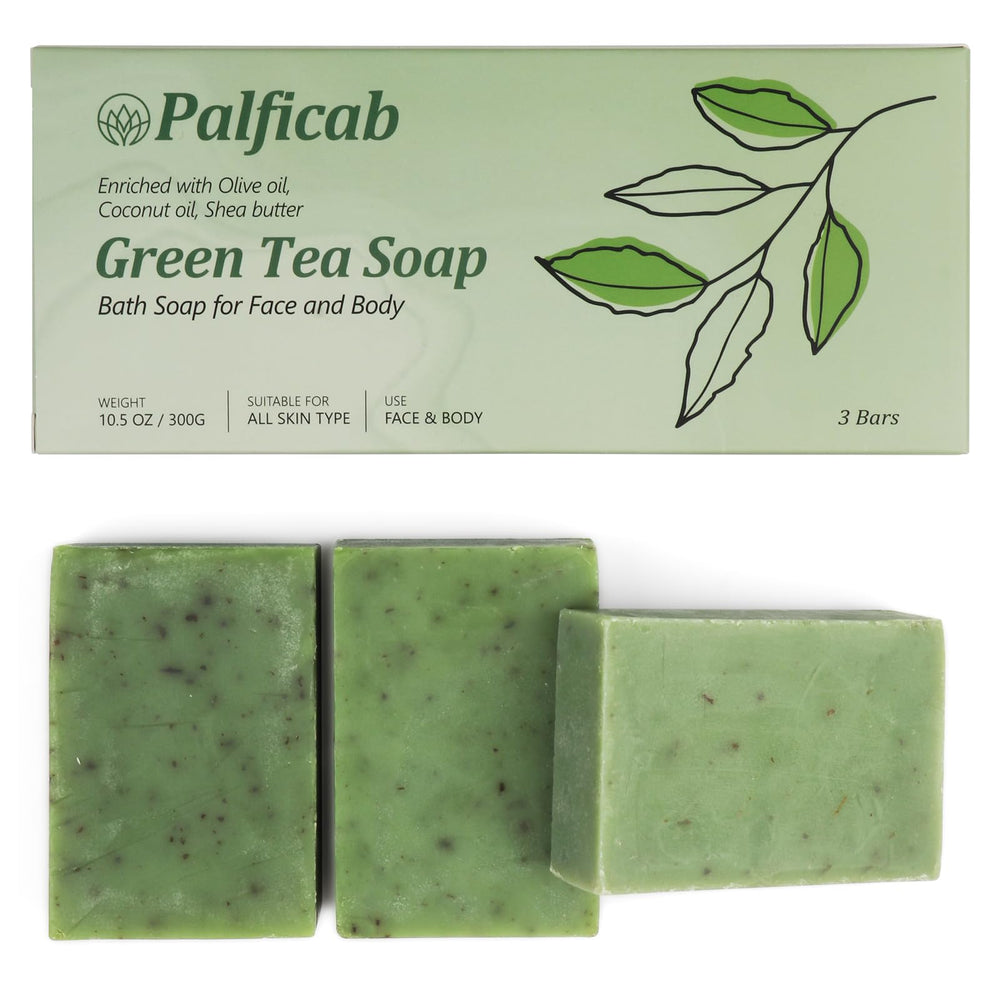 PALFICAB Green Tea Soap bars foaming action for smooth, hydrated skin