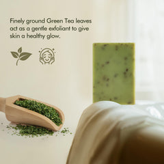 PALFICAB Green Tea Soap lather bubbles ready for everyday facial and body cleansing.