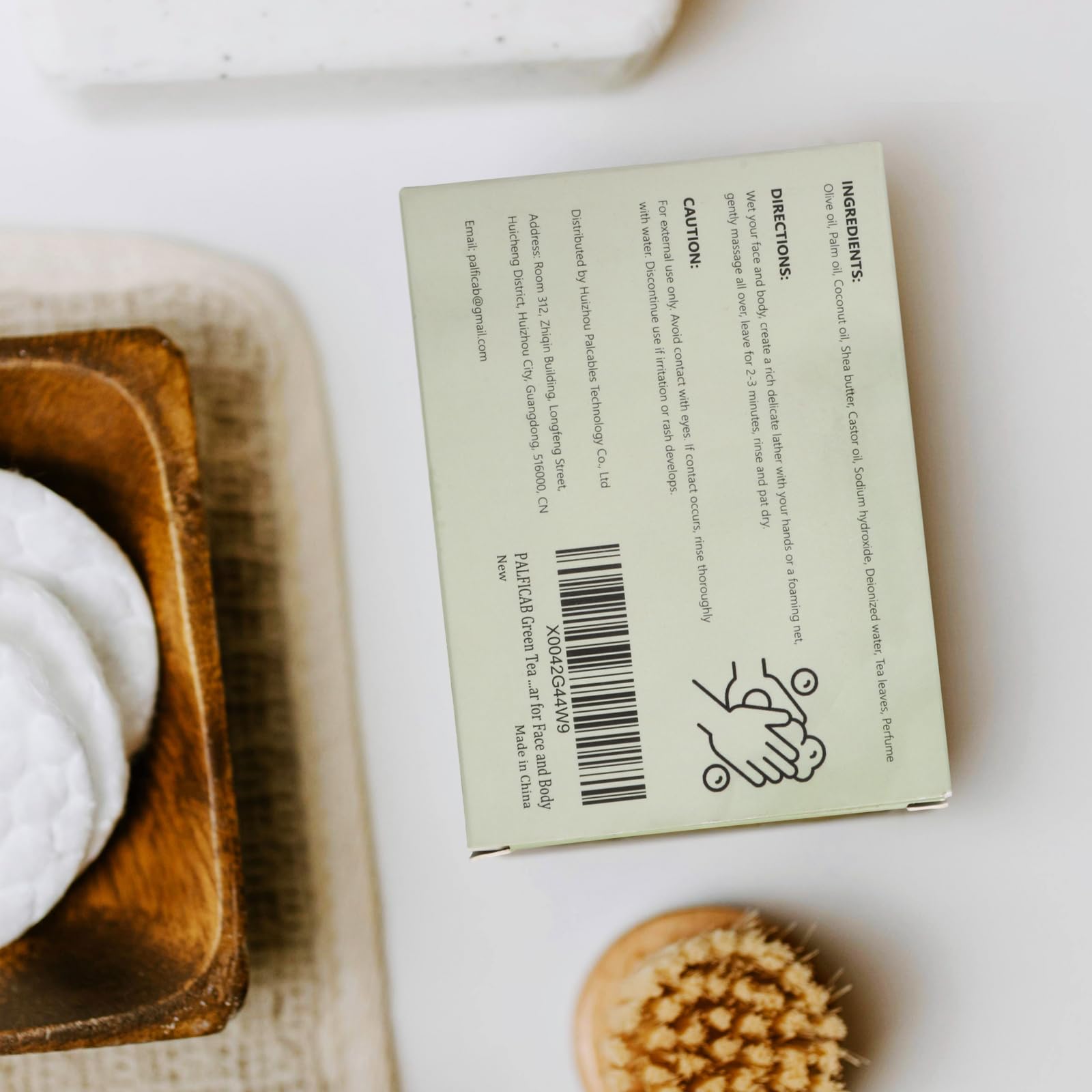 PALFICAB Green Tea Soap travel-friendly bar for on-the-go cleansing.