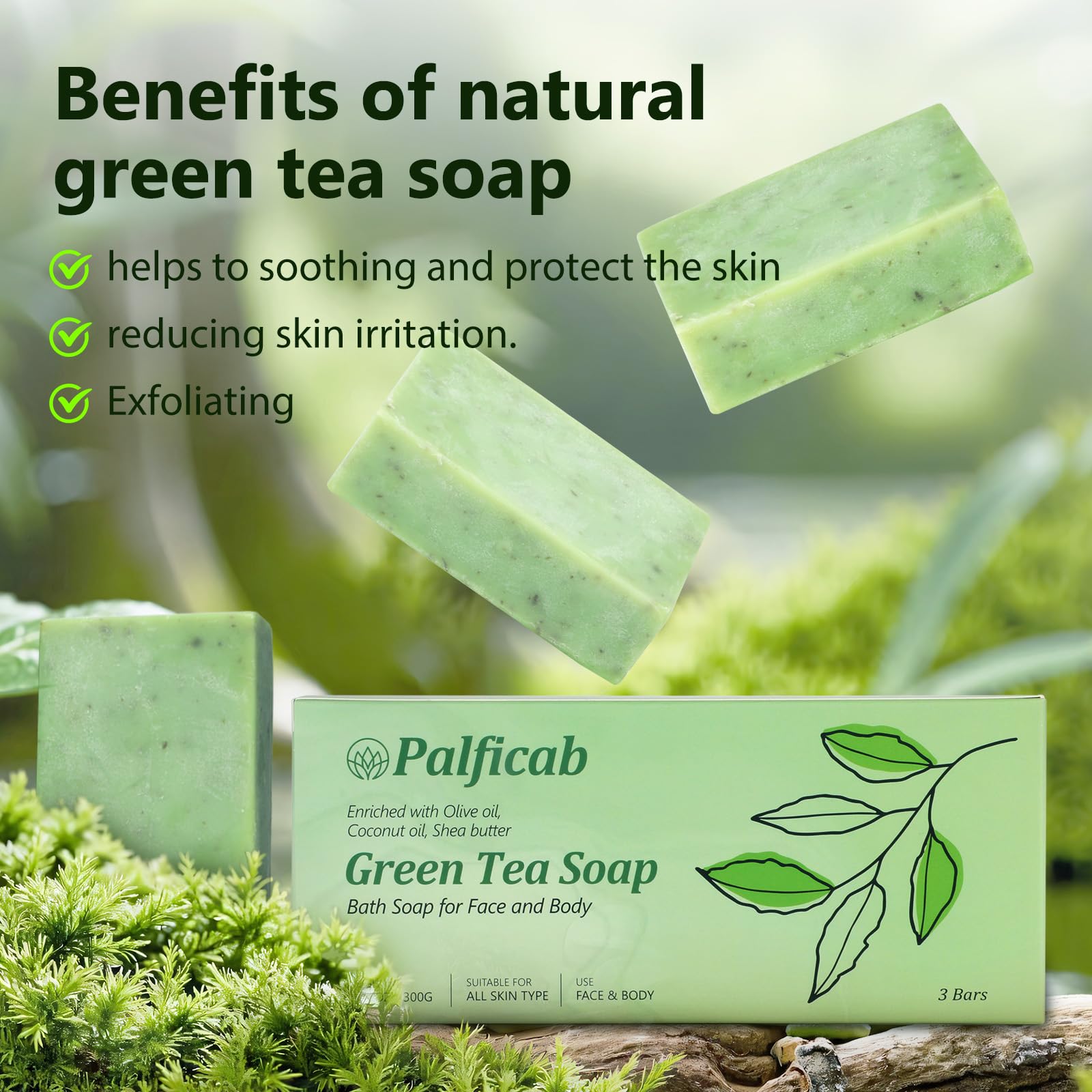 PALFICAB handcrafted cold-process soap showcases natural oils for deep moisturizing and soft skin